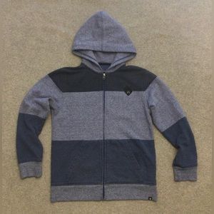 Boy’s Medium Hurley Zip Up Hoodie Blue Block Stripes Approximately size 10-12